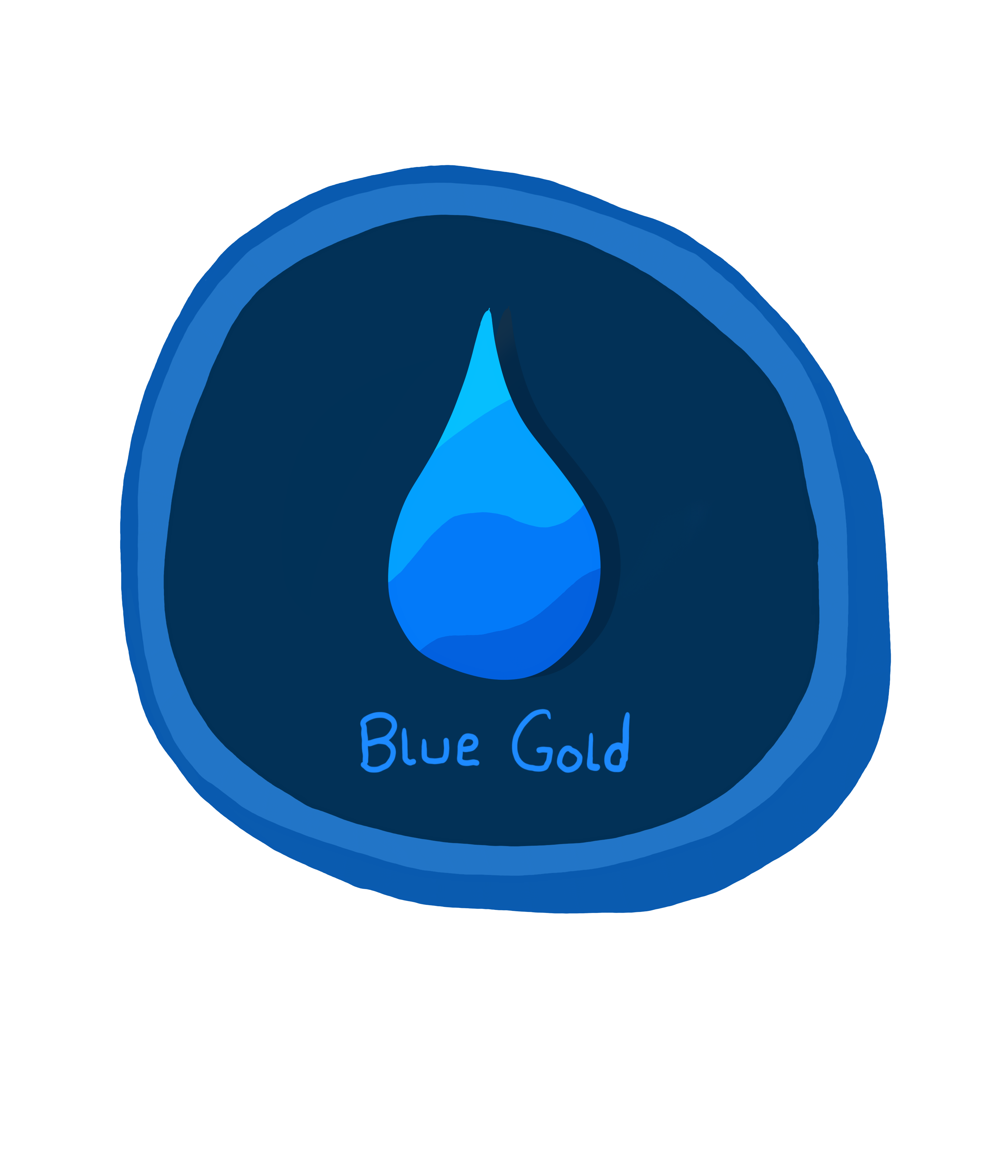 Blue Gold Water Coin